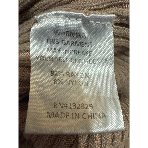 Song Of Style Tan Rib Knit High Waist Flared Bootcut Trousers Leggings Pants XL - Picture 6 of 7